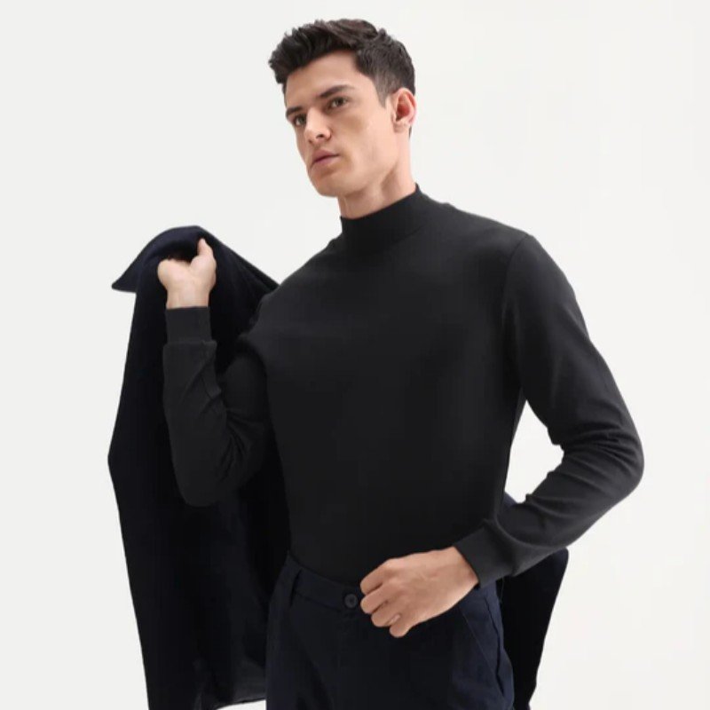 REGULAR FIT PLAIN T-SHIRT MICK - BLACK