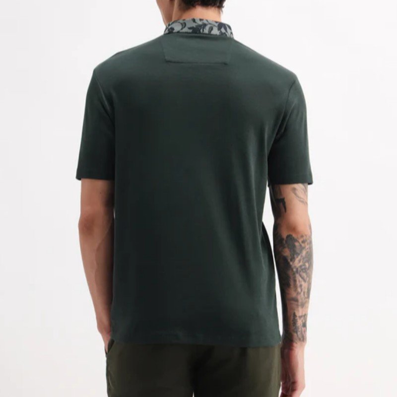 REGULAR FIT PLAIN POLO RINGER-A25 - DARK GREEN