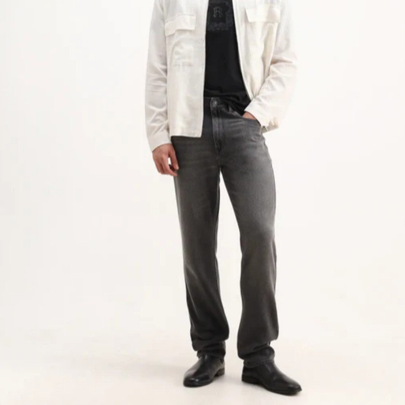 MORRIS REGULAR FIT MID WASH DENIM ENIM - GREY